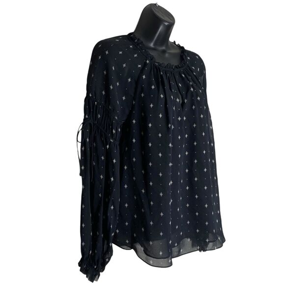 Joie Top Womens Small Silk Blouse Bohemian Cottage Semi Sheer Whimsygoth Fairy - Picture 4 of 11